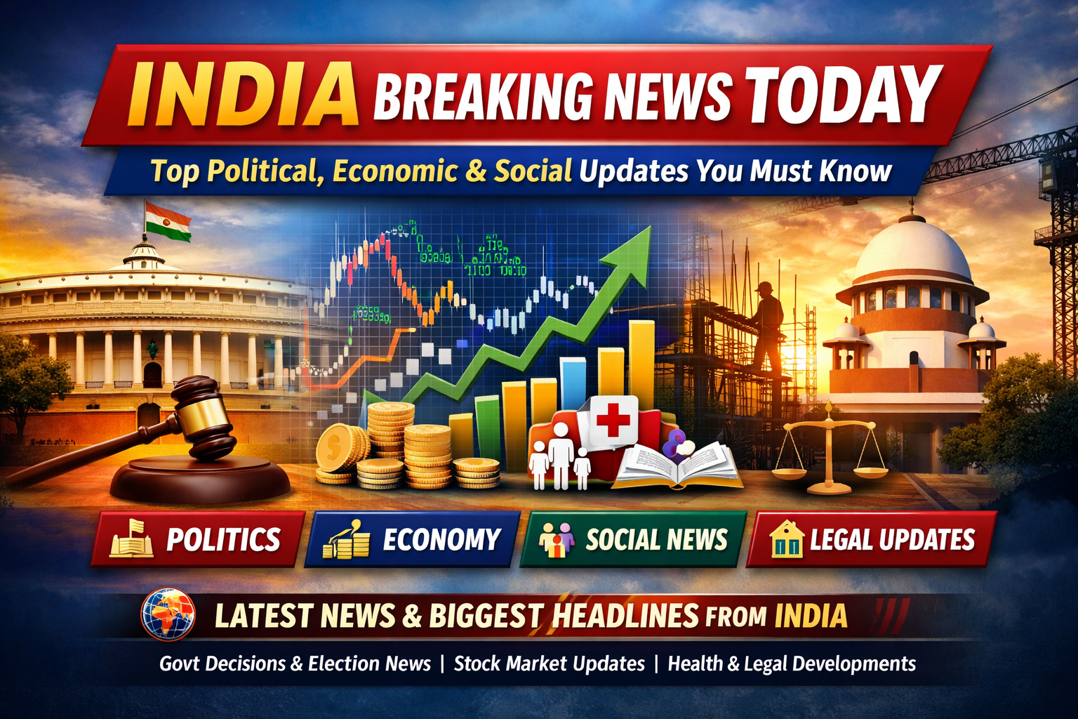 India Breaking News Today Top Political, Economic & Social Updates You Must Know